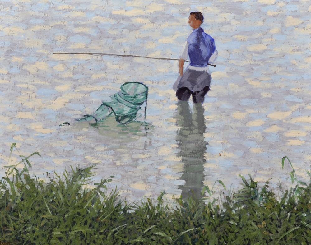 William Henry Innes comparable auction result: william henry innes 1905 1999 british river fisherman oil on artist s board signed 15 x 19 provenance exhibited united society of artists at westminster galleries