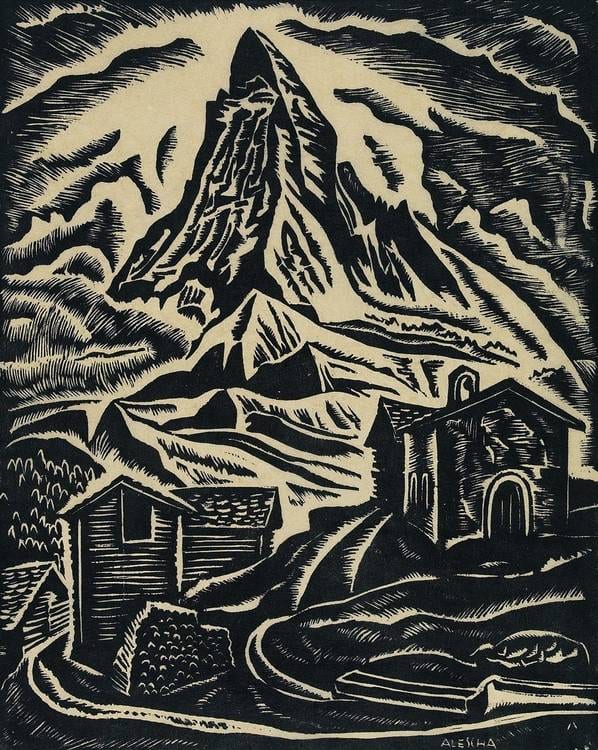 Theodor Allesch-Alescha comparable auction result: theodor allesch alescha vienna 1898 1991 the matterhorn wood cut signed on the plate