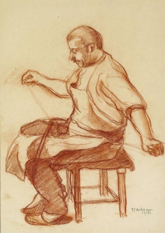 Robin Christian Andersen comparable auction result: robin christian andersen vienna 1890 1969 the cobbler woman sitting by a table