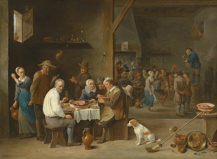 David Teniers, the Younger (Antwerp 1610-1690 Brussels) Le déjeuner au jambon oil on copper 25 x 33 5/8 in. (63.5 x 85.3 cm.) comparable sale