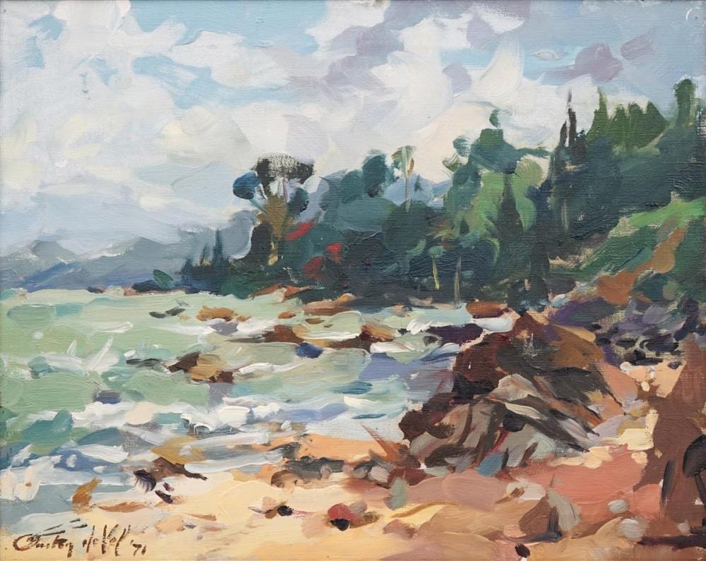 Gaston de Vel comparable auction result: gaston de vel 1924 2010 a new zealand bay scene 1971 39 x 49 5cm