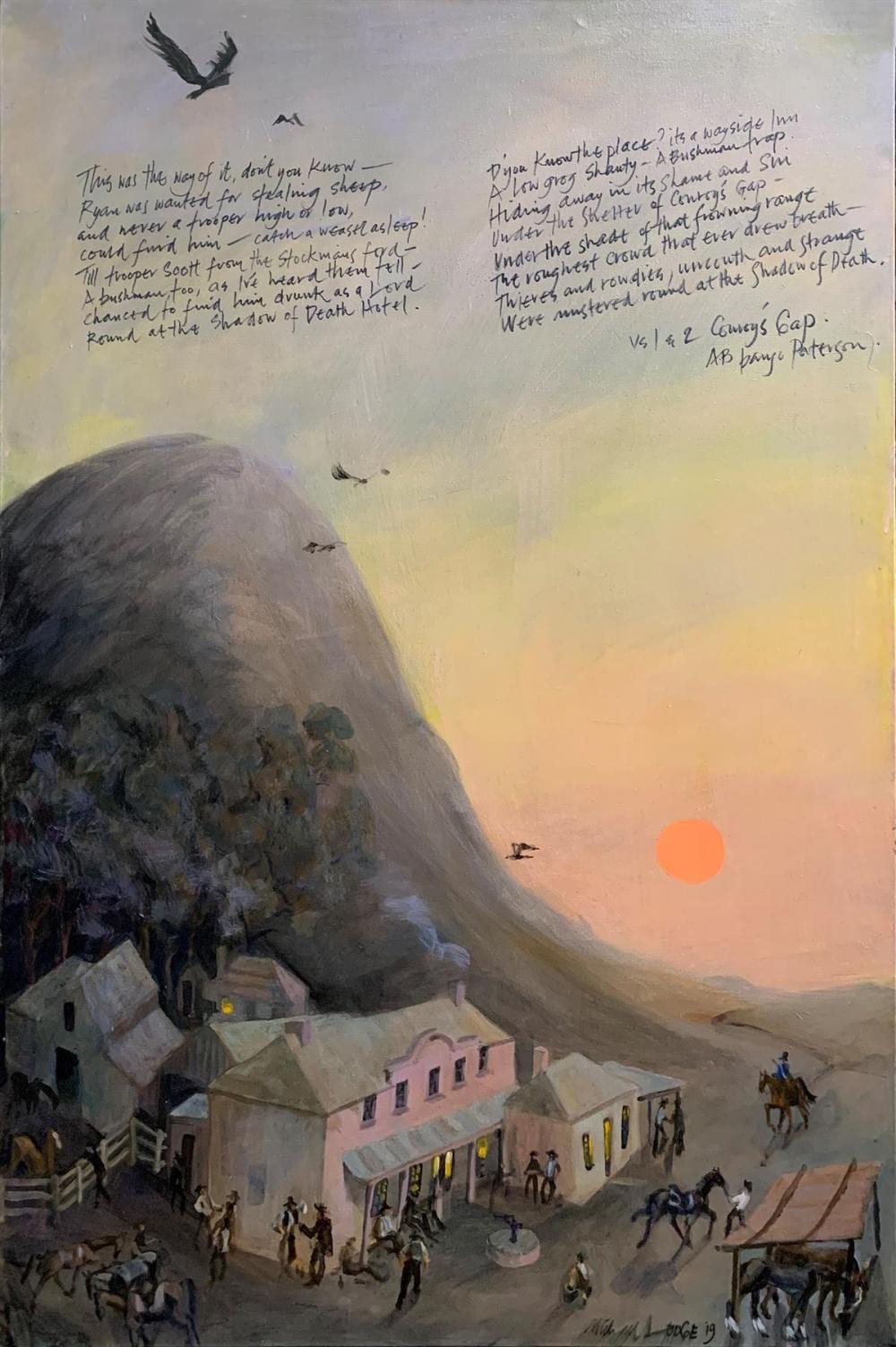 michael lodge 1942 inspired by conroys gap by banjo paterson 91 x 60 5 cm · Lawsons · 2019-06-27 Michael Lodge comparable auction result: michael lodge 1942 inspired by conroys gap by banjo paterson 91 x 60 5 cm