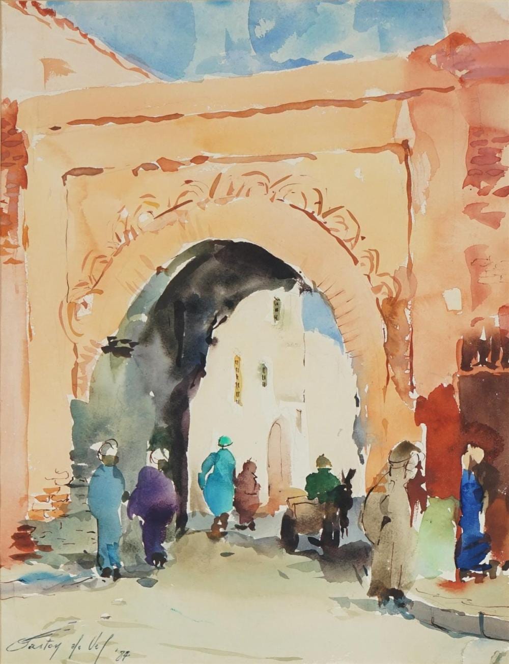 Gaston de Vel comparable auction result: gaston de vel 1924 2010 marrakech 1984 34 x 26cm
