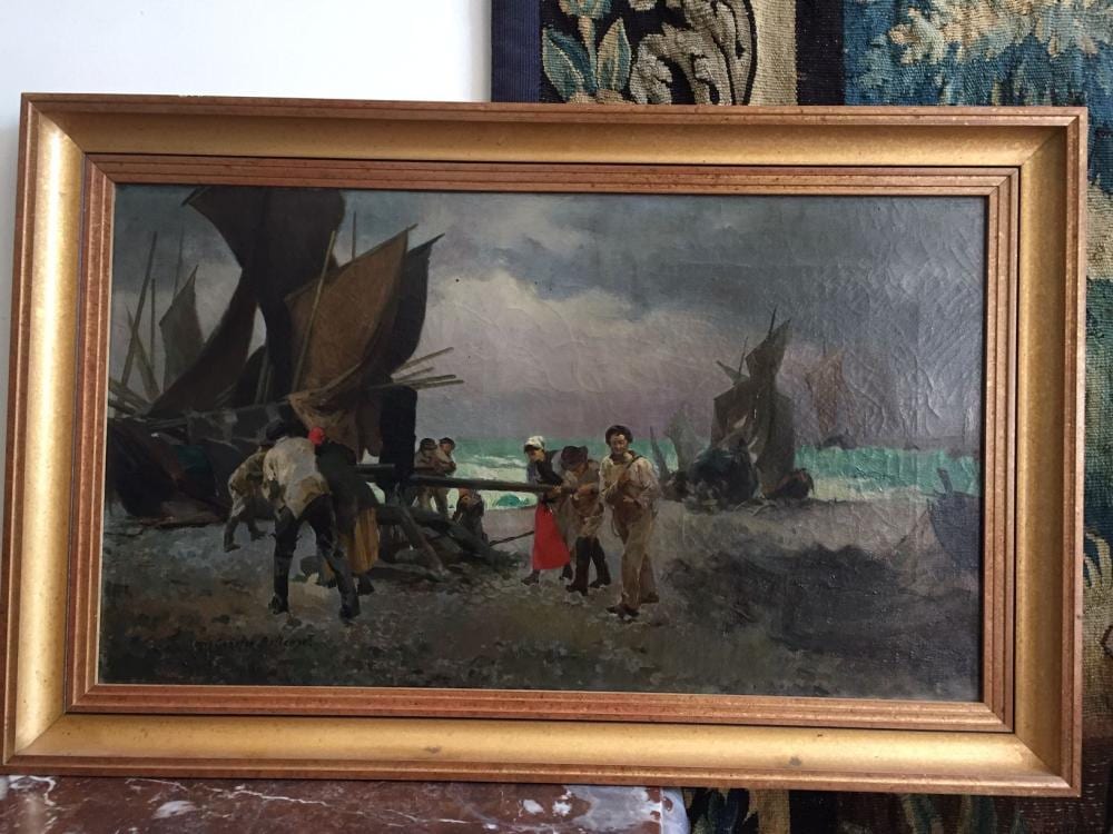 Louis Robert Carrier-Belleuse comparable auction result: louis carrier belleuse 1848 1913 scene de port animee huile sur toile sig