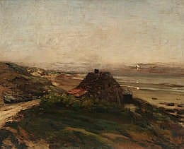 Jean-Charles Cazin comparable auction result: jean charles cazin french 1841 1901 la cabane du pecheur 23 1 2 x 28 1 2in 59 7 x 72 4cm