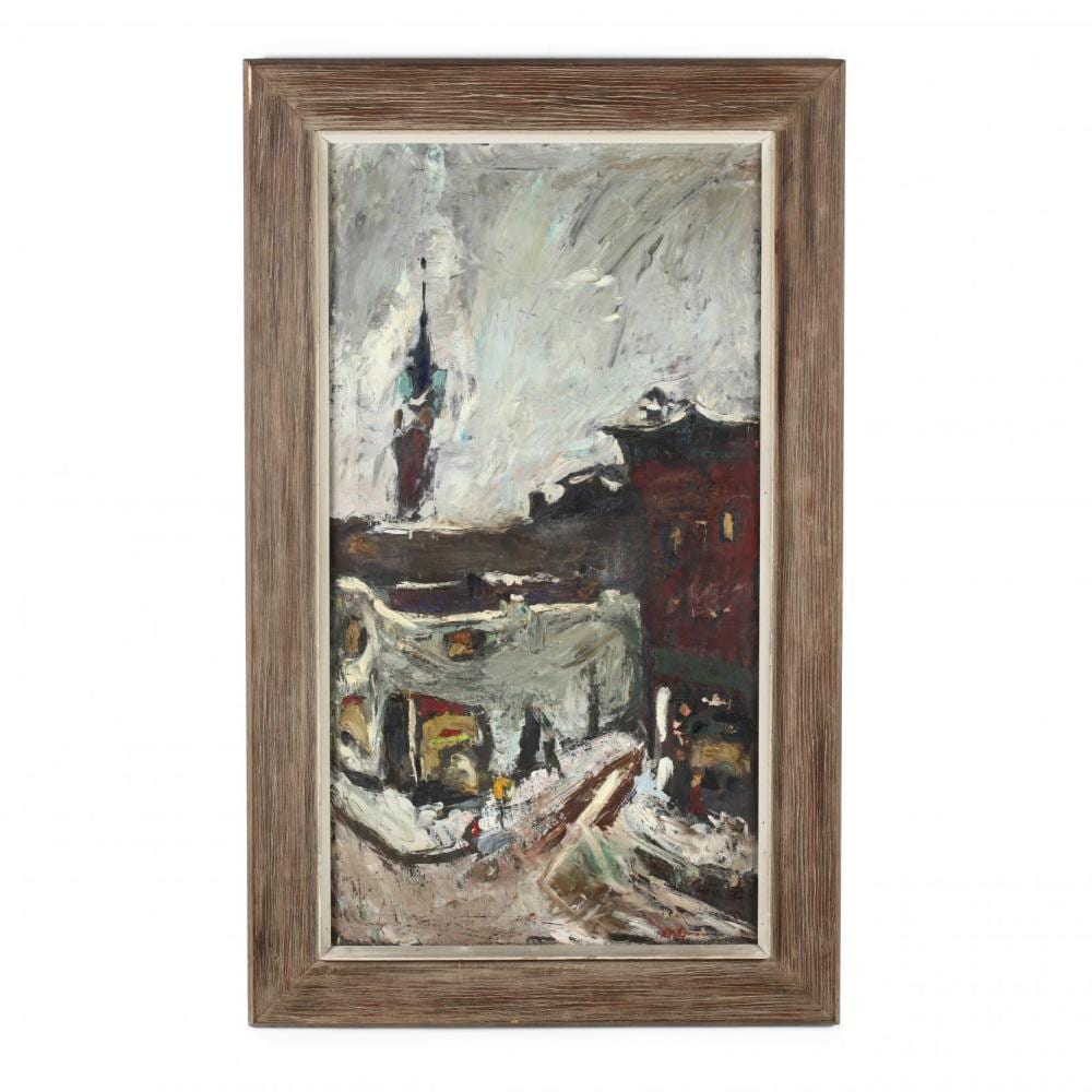 Herbert Katzman comparable auction result: herbert katzman ny 1923 2004 european street scene
