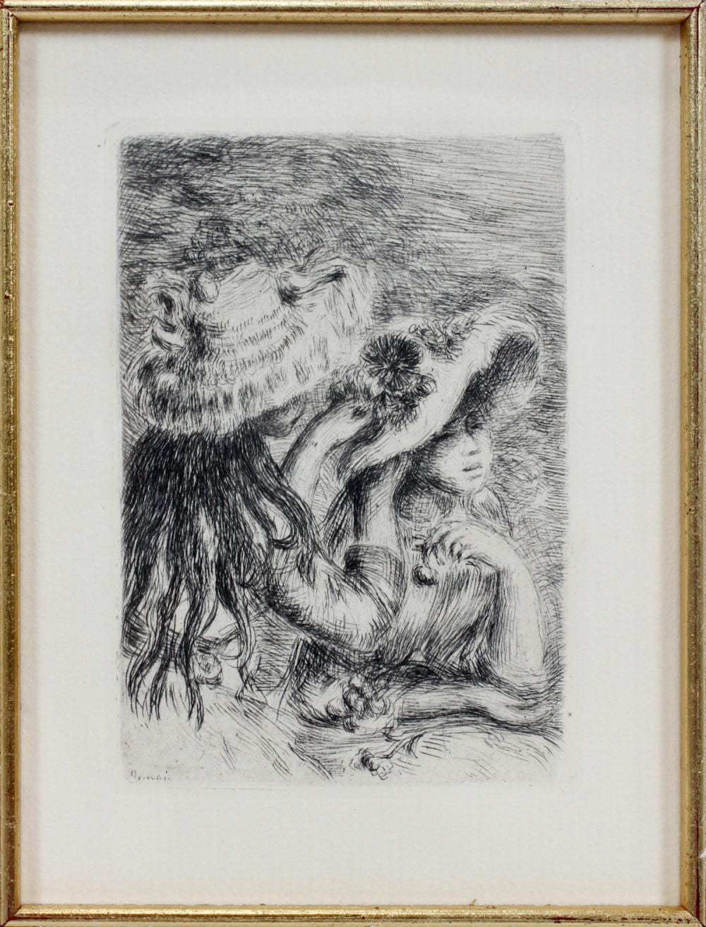 PIERRE-AUGUSTE RENOIR ETCHING, C. 1894 sold by DuMouchelles, lot 2415 — auction record photograph