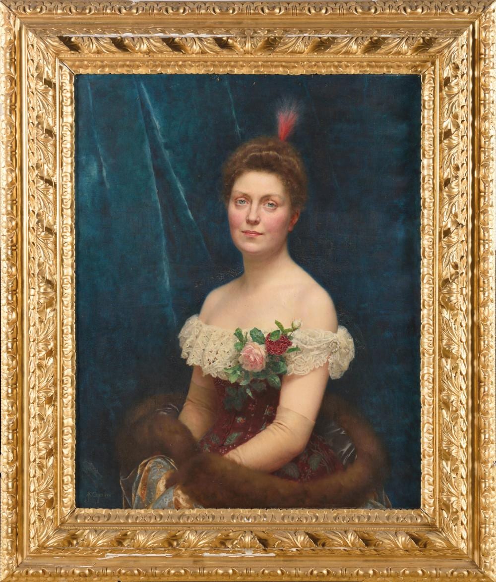 Alexandre Jacques Chantron comparable auction result: alexandre jacques chantron 1842 1918 portrait de laetitia d sir e fra