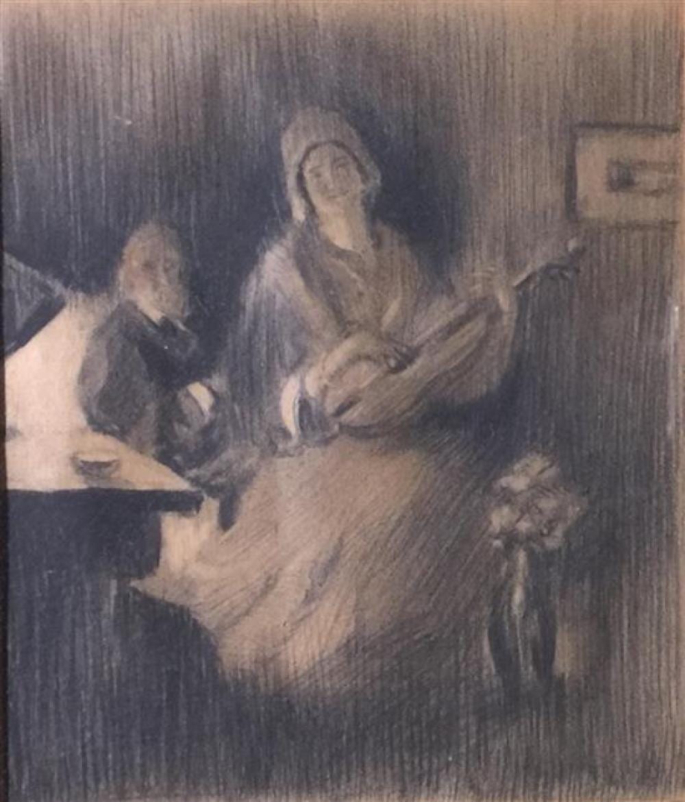 Gyula Rudnay comparable auction result: gyula rudnay 1878 1957 hungarian musical evening charcoal pastel