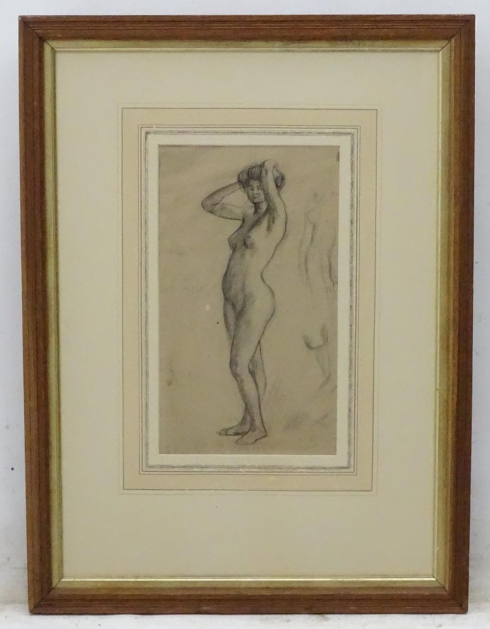 Albert Joseph Moore comparable auction result: albert joseph moore 1841 1896 charcoal sketch the bather with hair up monogrammed lower rig