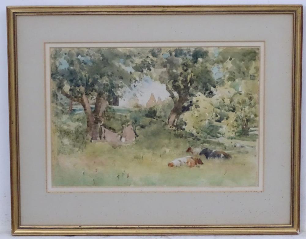 Robert W. Little comparable auction result: robert little 1854 1944 rws rsw watercolour cardoness galloway scotland cattle resting be