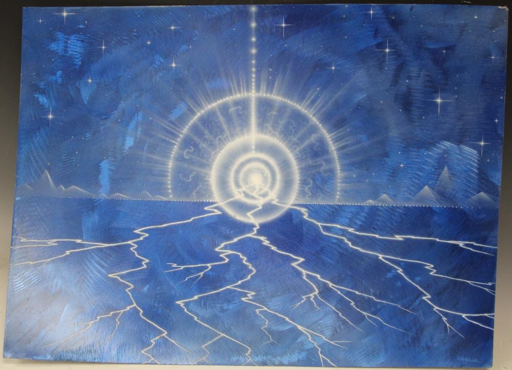 Geoffrey Chandler comparable auction result: geoffrey chandler stellar painting on metal