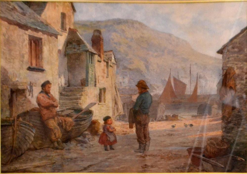 James C. Waite comparable auction result: j c waite european village scene watercolour 35 x 49cm