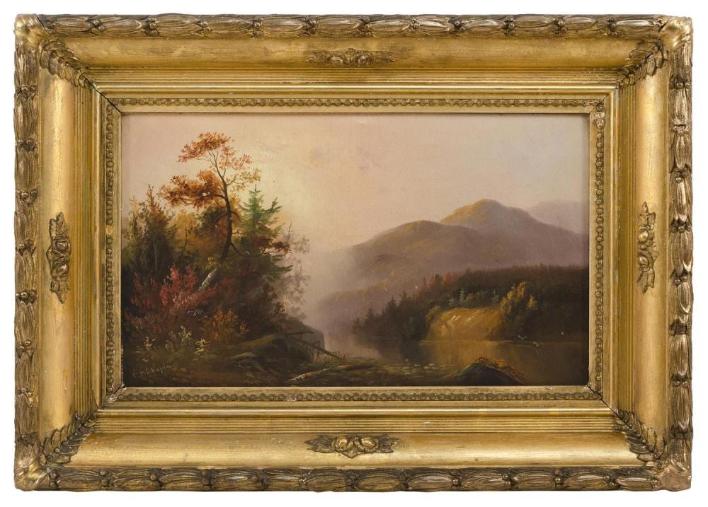 Charles H Chapin comparable auction result: charles henry chapin new york california louisiana massachusetts 1830 1889 a luminous landscape possibly new york oil on canva
