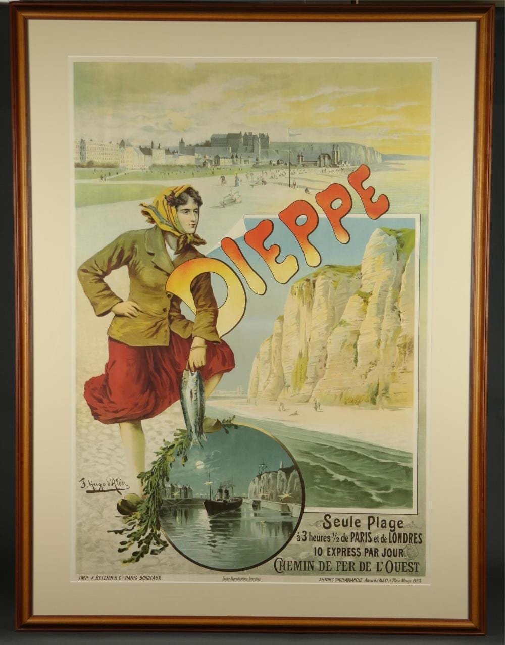 Hugo d' Alési comparable auction result: hugo d al si poster dieppe c 1895