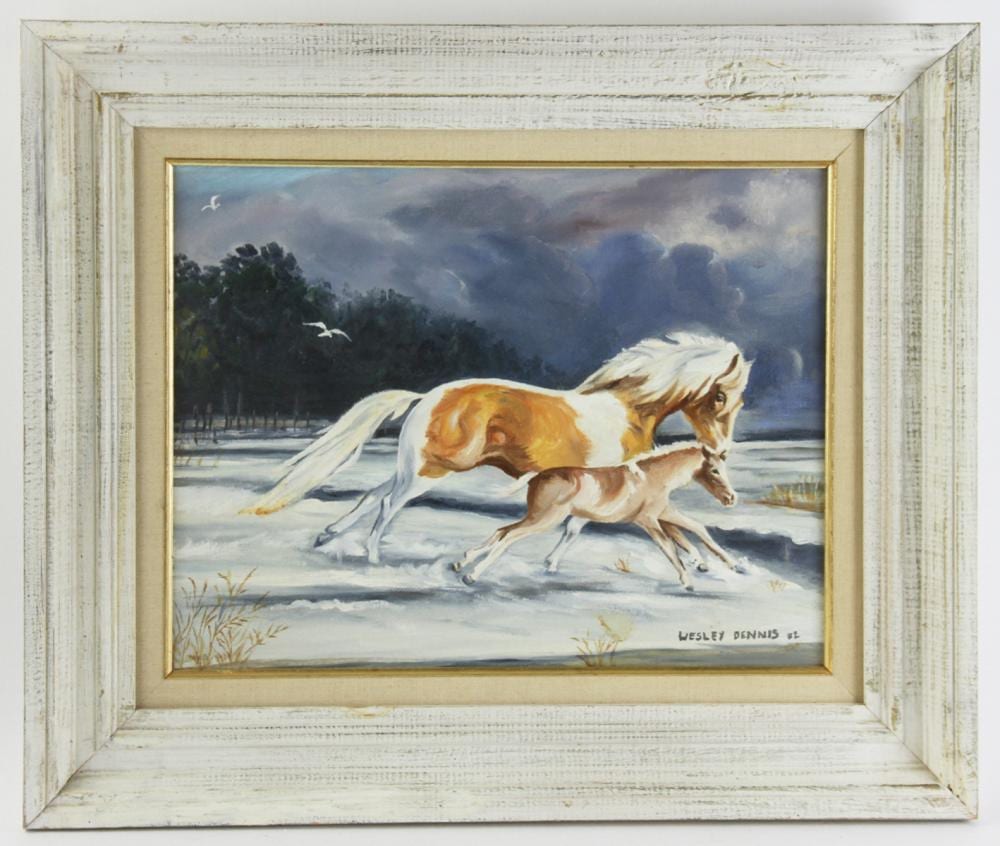 Wesley Dennis comparable auction result: wesley dennis horses oil on canvas
