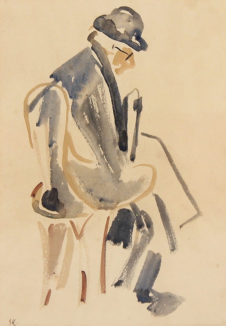 Kerton, Sudjana (Bandung, W. Java, 1922 - 1993) - Sitting Gentleman comparable sale
