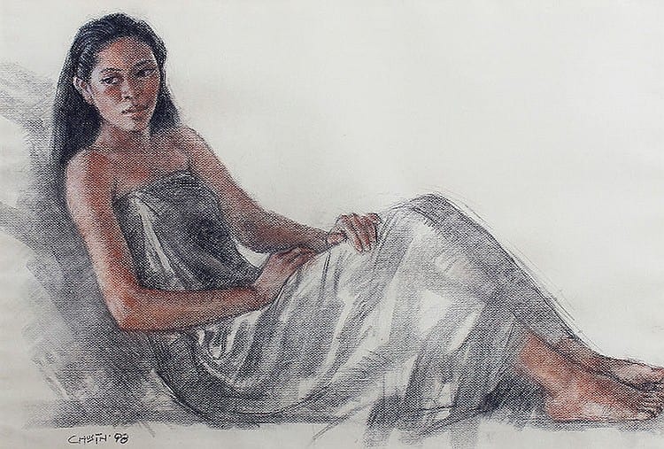 Chusin Setiadikara (b. Bandung, W. Java, 1949) - Sitting Girl comparable sale