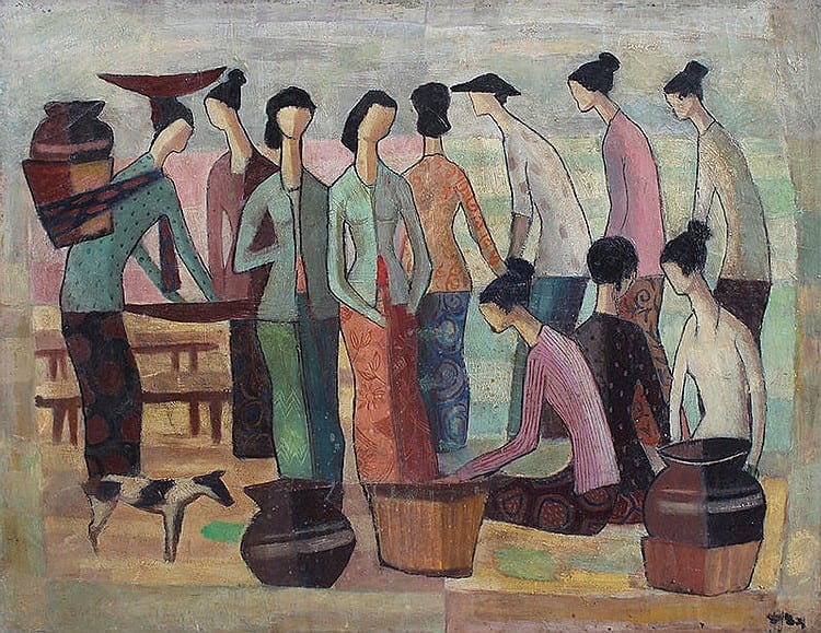 Handrio (Purwakarta, W. Java, 1926 - Jakarta, 2010) - Kegiatan di Pasar comparable sale