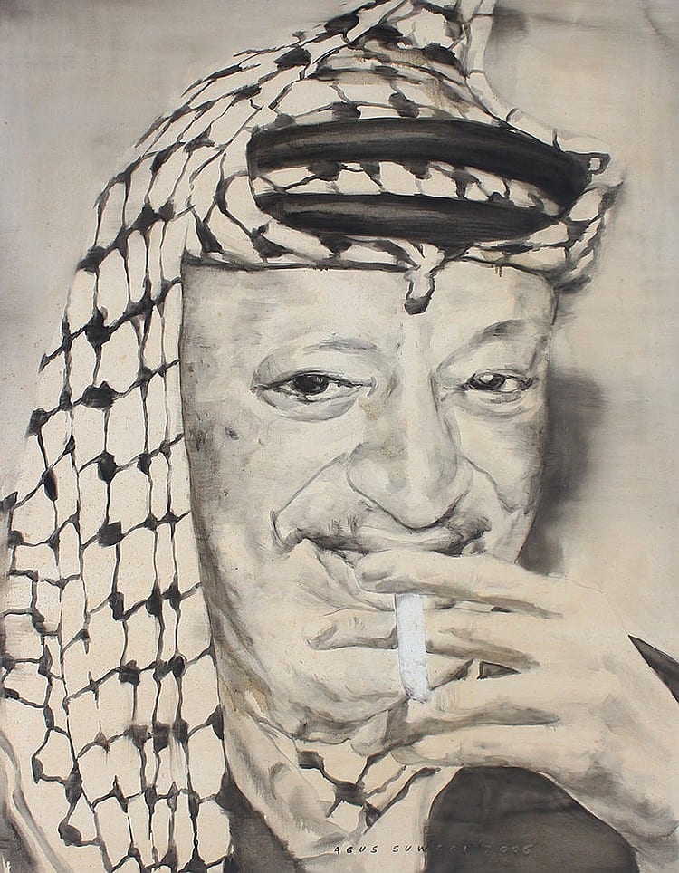 Agus Suwage (b. Purworejo, C. Java, 1959) One Thousand Years - Yaser Arafat comparable sale