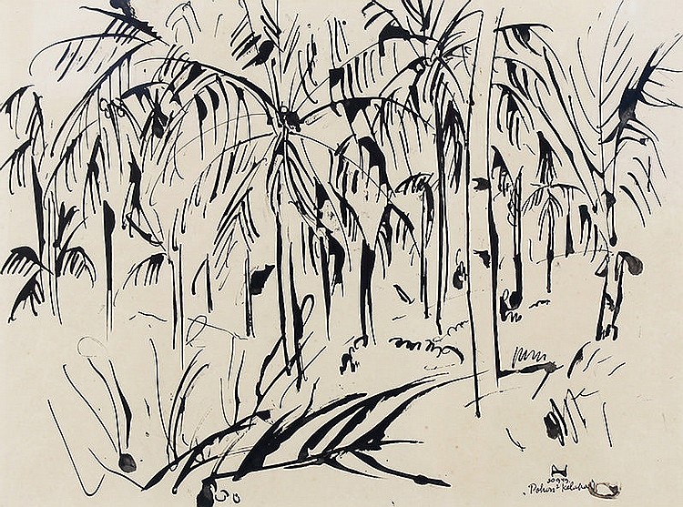 Henk Ngantung (Bogor, W. Java, 1921 - 1994) Pohon-pohon Kelapa comparable sale