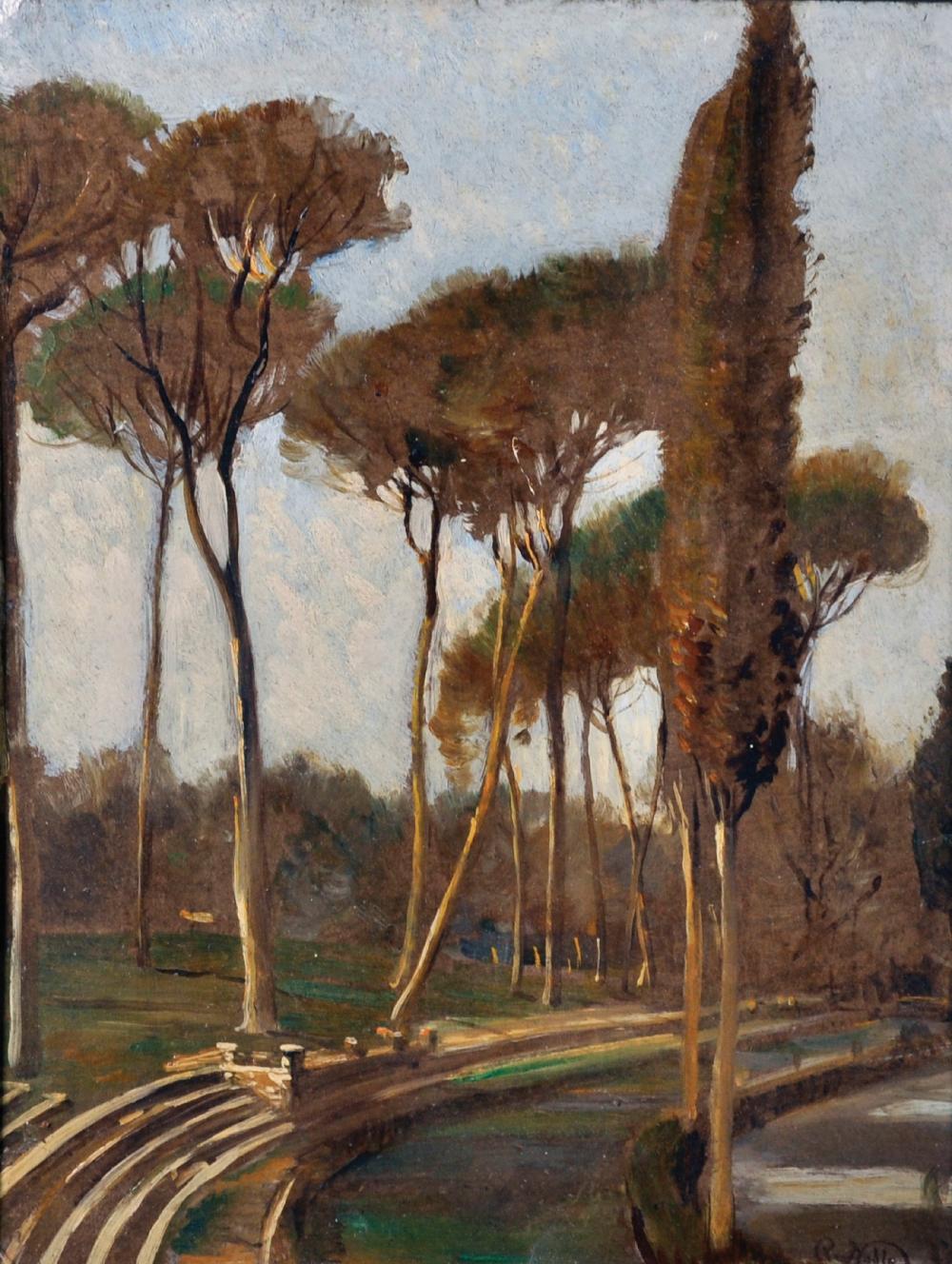 Robert Noble comparable auction result: robert noble 1857 1917 british at rome a landscape oil on board signed and inscribed on the reverse 14 x 11