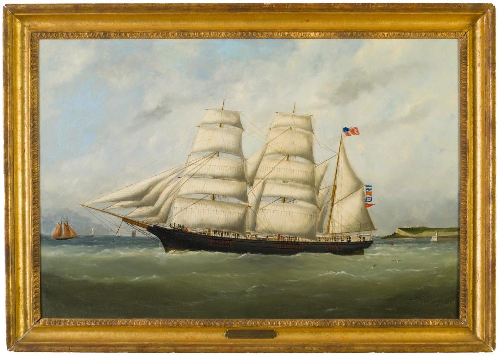 marie edouard adam french nineteenth century american bark near le havre · Bourgeault-Horan Antiquarians · 2019-08-18 Marie-Edouard Adam comparable auction result: marie edouard adam french nineteenth century american bark near le havre