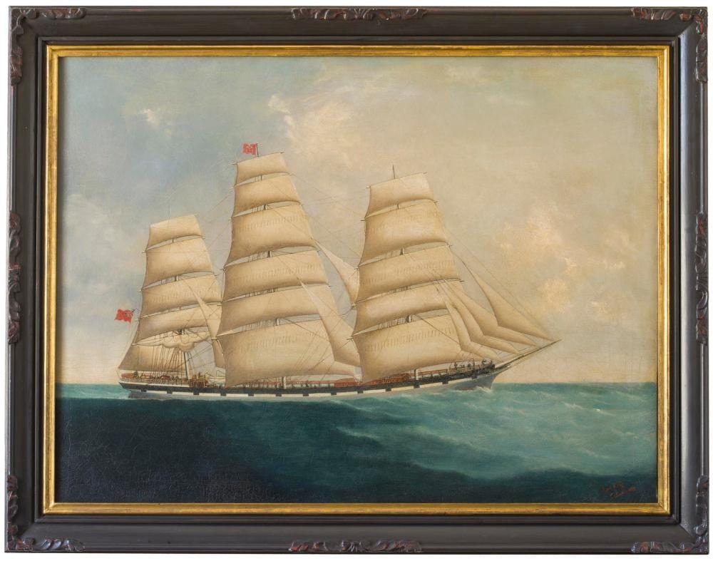 Lai Fong comparable auction result: lai fong indo chinese act 1870 1900 portrait of the british clipper ship woolton at sea