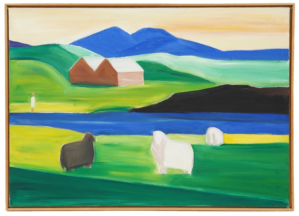 Louisa Matthiasdottir comparable auction result: louisa matthiasdottir farm oil painting
