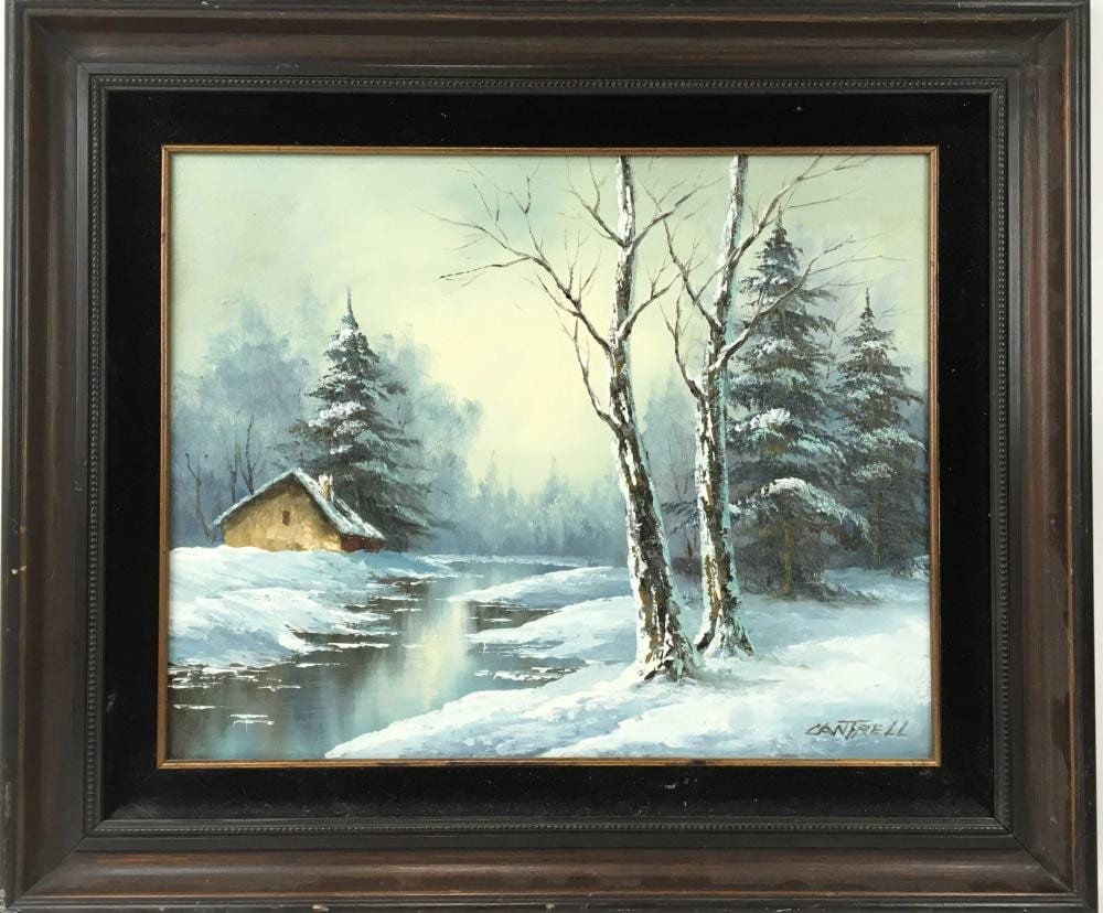 Phillip Cantrell comparable auction result: phillip cantrell 1922 oil on canvas painting