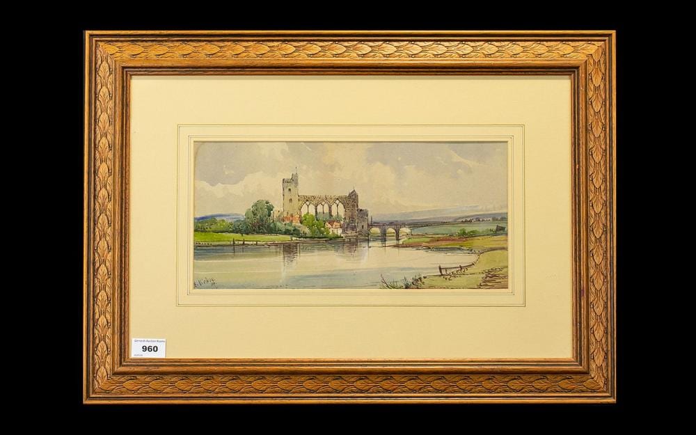 A. Vickers comparable auction result: a vickers a view of maldeck abbey yorkshire watercolour signed and dat
