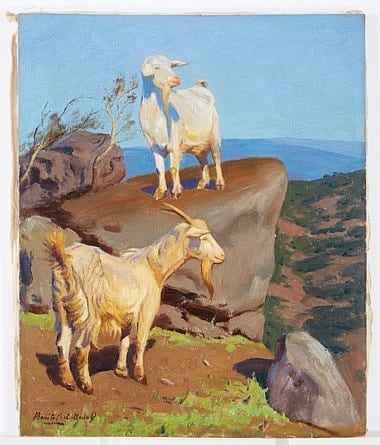 Benito Rebolledo Correa comparable auction result: benito rebolledo correa chilean 1881 1964 los cabritos oil on canvas 22 x 18 in 55 9 x 45 7 cm