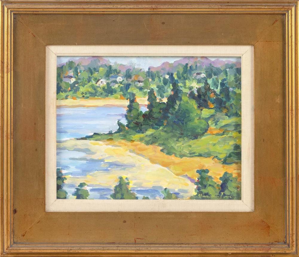 Eleanor Ferri Jones comparable auction result: eleanor ferri jones massachusetts 1930 2008 fort hill oil on board 14 x 11 framed 19 x 22