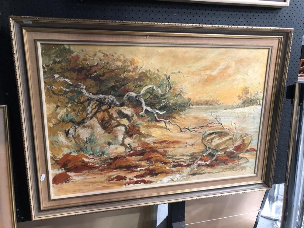 Helen Goldsmith comparable auction result: helen goldsmith riverbed oil on canvas slr