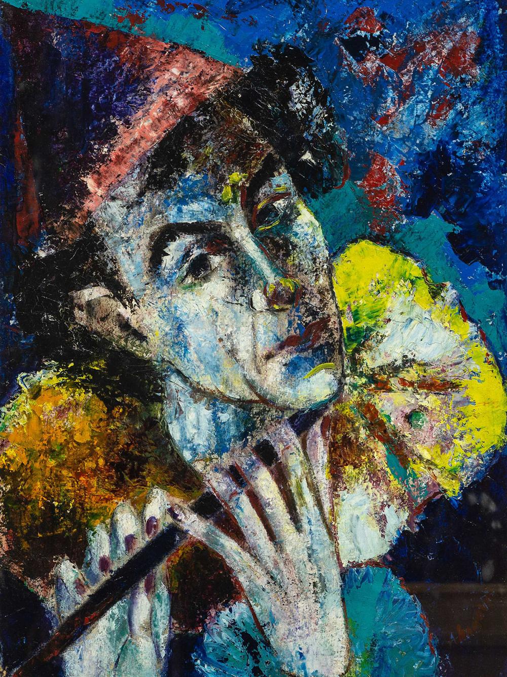 marguerite acarin akarova belgian 1904 1999 oil clown playing a flute signed 65 x 44 · 5th Avenue Auctioneers · 2019-09-01 Marguerite Acarin Akarova comparable auction result: marguerite acarin akarova belgian 1904 1999 oil clown playing a flute signed 65 x 44