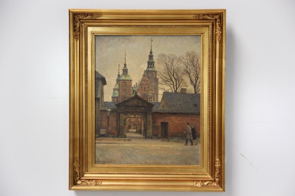 Axel Johansen comparable auction result: axel johansen 1872 1938 g ende par foran rosenborg slot dat 1930 olie p l rred 41 x 34