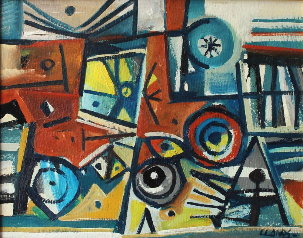 Carlos Llanos comparable auction result: carlos llanos painting cubist abstract modern