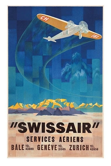 Carl Moos comparable auction result: carl moos 1878 1959 swissair 40 x 25 in 102 x 64 cm