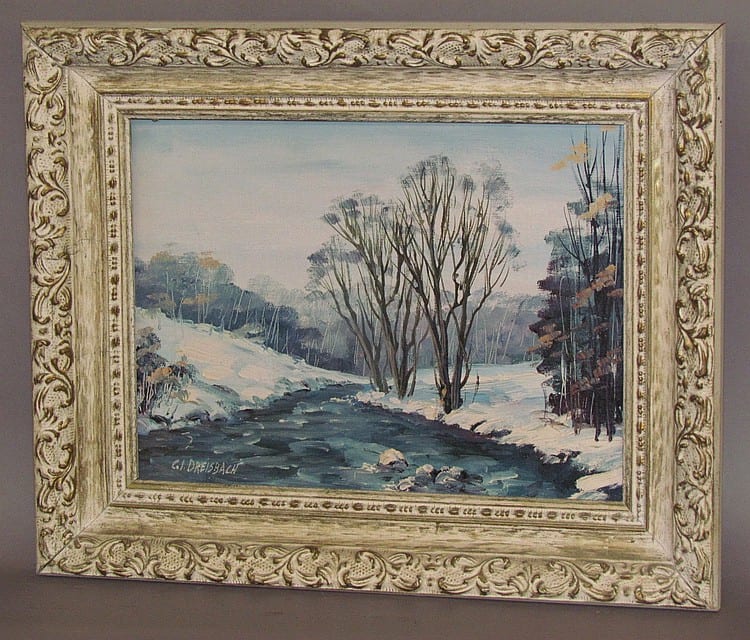 Clarence Ira Dreisbach comparable auction result: clarence ira dreisbach oil on board