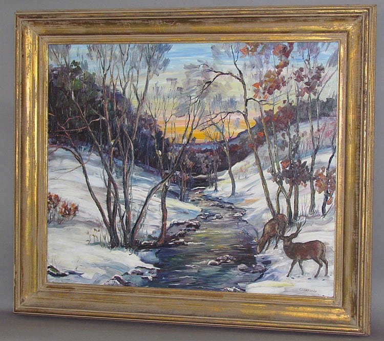 Clarence Ira Dreisbach comparable auction result: clarence ira dreisbach oil on board