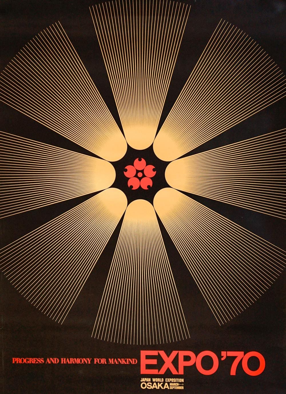 yusaku kamekura for 1970 expo 70 original poster · Grant Zahajko Auctions, LLC · 2019-08-28 Yusaku Kamekura comparable auction result: yusaku kamekura for 1970 expo 70 original poster