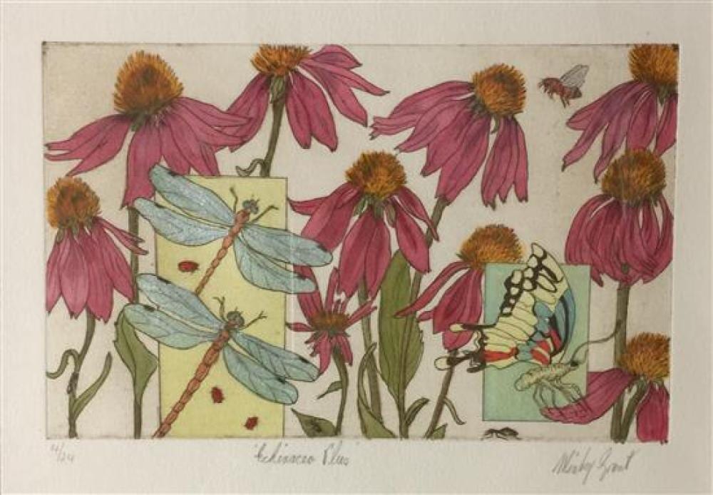 Minky Grant comparable auction result: minky grant 20th century echineacea plus handcoloured etching ed 4 24