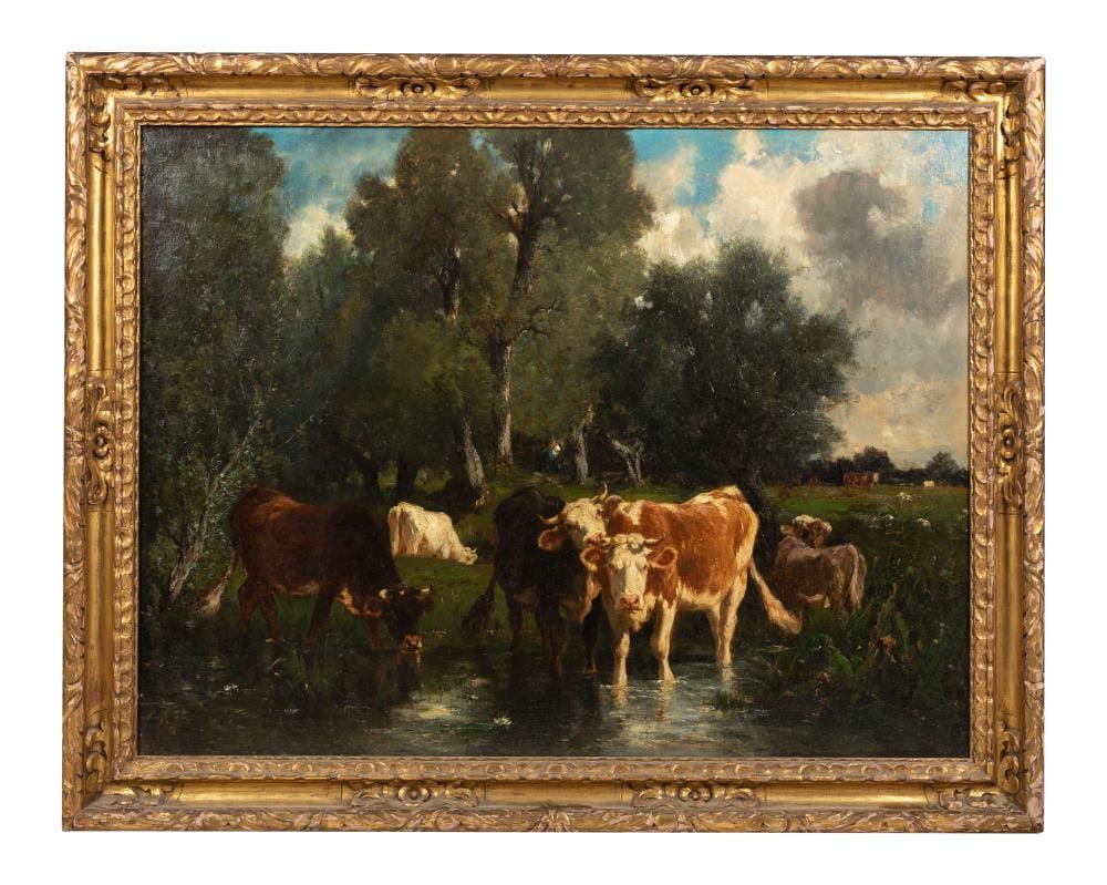 Emile van Marcke comparable auction result: emile van marcke oil on canvas