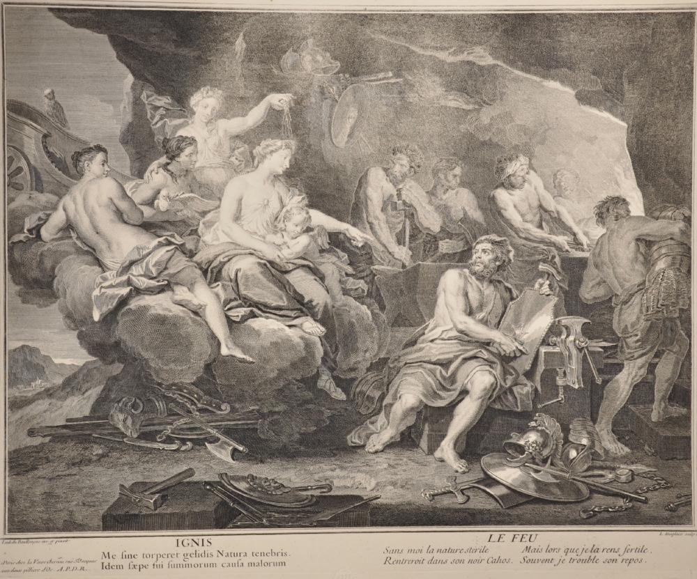 Louis Desplaces comparable auction result: louis desplaces 1682 1739 french after louis de boulogne 1654 1733 french le feu engraving