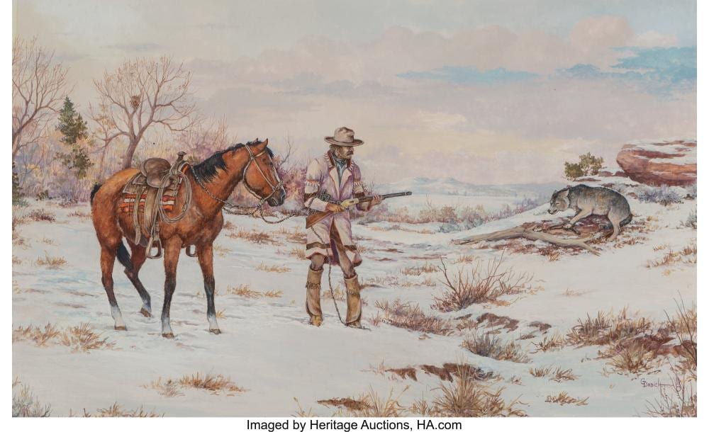 George Dabich comparable auction result: george dabich american 1922 2013 mountain man watercolor paper laid on board