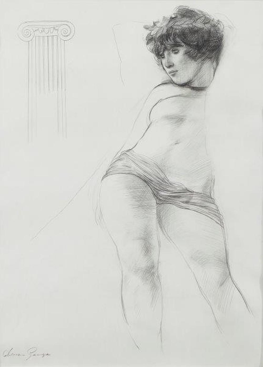 Adrian George comparable auction result: adrian george british b 1944 classical study pencil signed 41 5 x