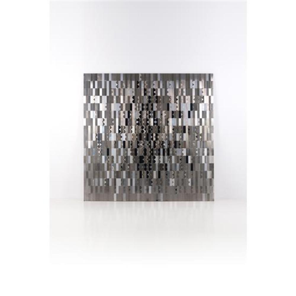 Michel Deverne comparable auction result: michel deverne 1927 2012 relief b relief inox brillant mat et noir sign par plaque en relief deverne date de cr ation 1970 h