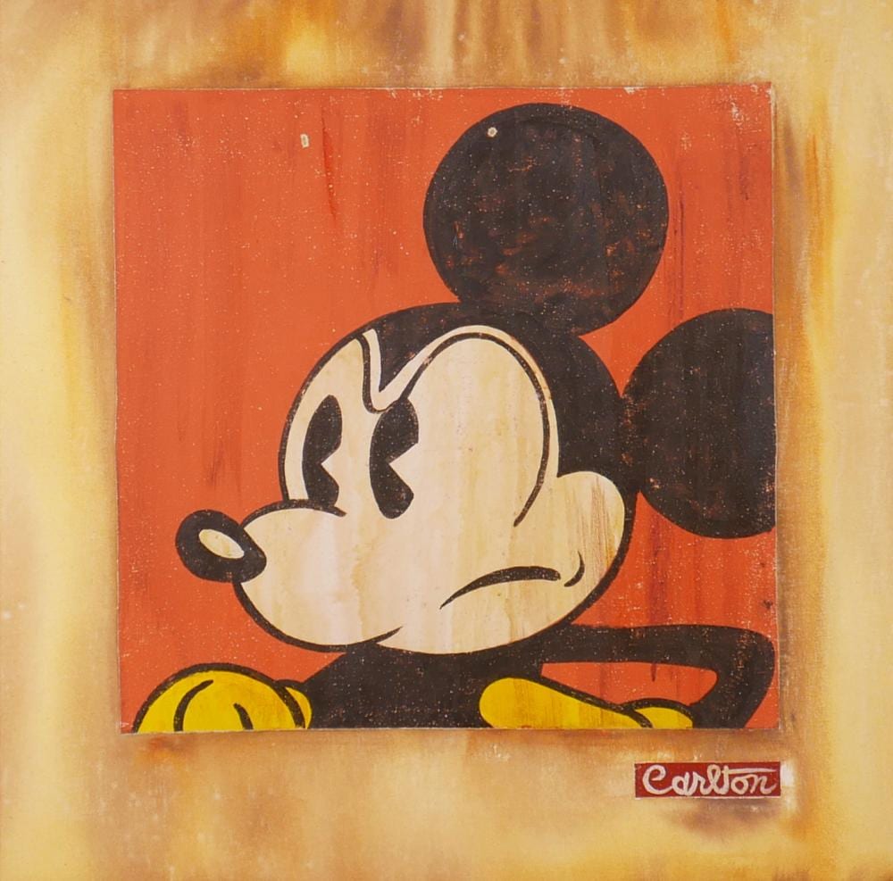 Trevor Carlton comparable auction result: trevor carlton original painting mickey