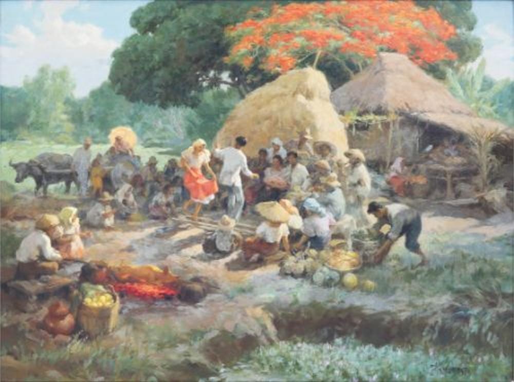 Fernando Amorsolo - (1892-1972) - Barrio Fiesta comparable sale