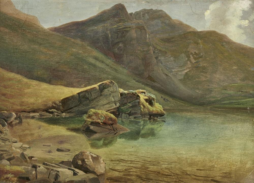 Charles Louis Guigon comparable auction result: charles louis guigon 1807 1882 vue du lac lioson papier maroufl sur pa